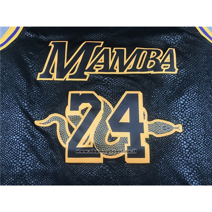 Maglia Los Angeles Lakers Kobe Bryant #24 8 Black Mamba Nero